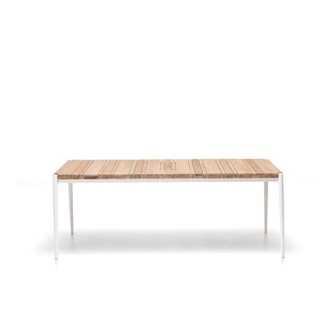 WO Emma 100X200 Bahçe Masa-Teak/Ral Beyaz