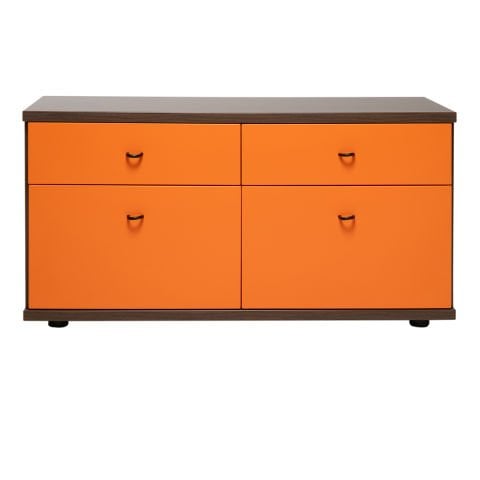 Sodade Komodin / TV / Kitaplık M1CK 100X40 H53 cm Smoked Meşe Turuncu Lake