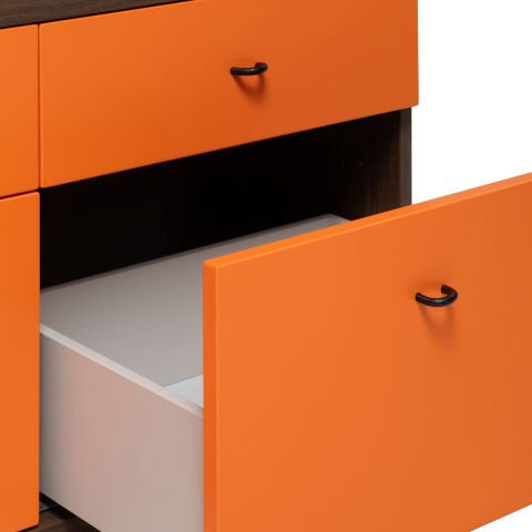 Sodade Komodin / TV / Kitaplık M1CK 100X40 H53 cm Smoked Meşe Turuncu Lake