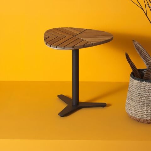 WO Leaf Sehpa Ø 40 Metalik Kahve Alm/Teak