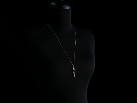 Mardin Gümüş Kolye 24 K Altın Kaplama Rose