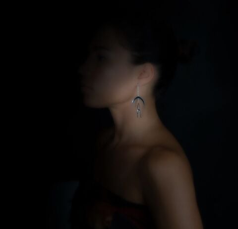 Mağlova Gümüş Küpe 24 K Altın Kap. Silver