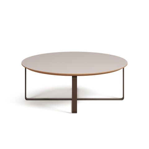 Cross Sehpa Granit Laminat Tabla Metalik Kahve Ayak