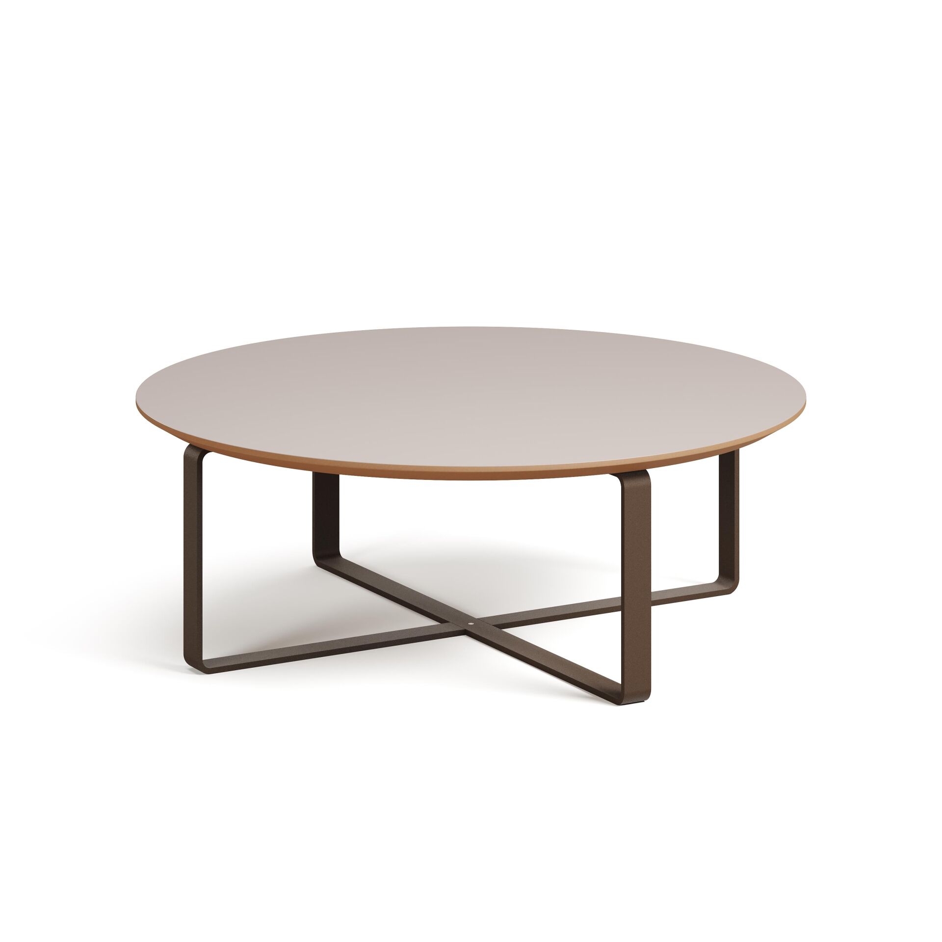 Cross Sehpa Granit Laminat Tabla Metalik Kahve Ayak