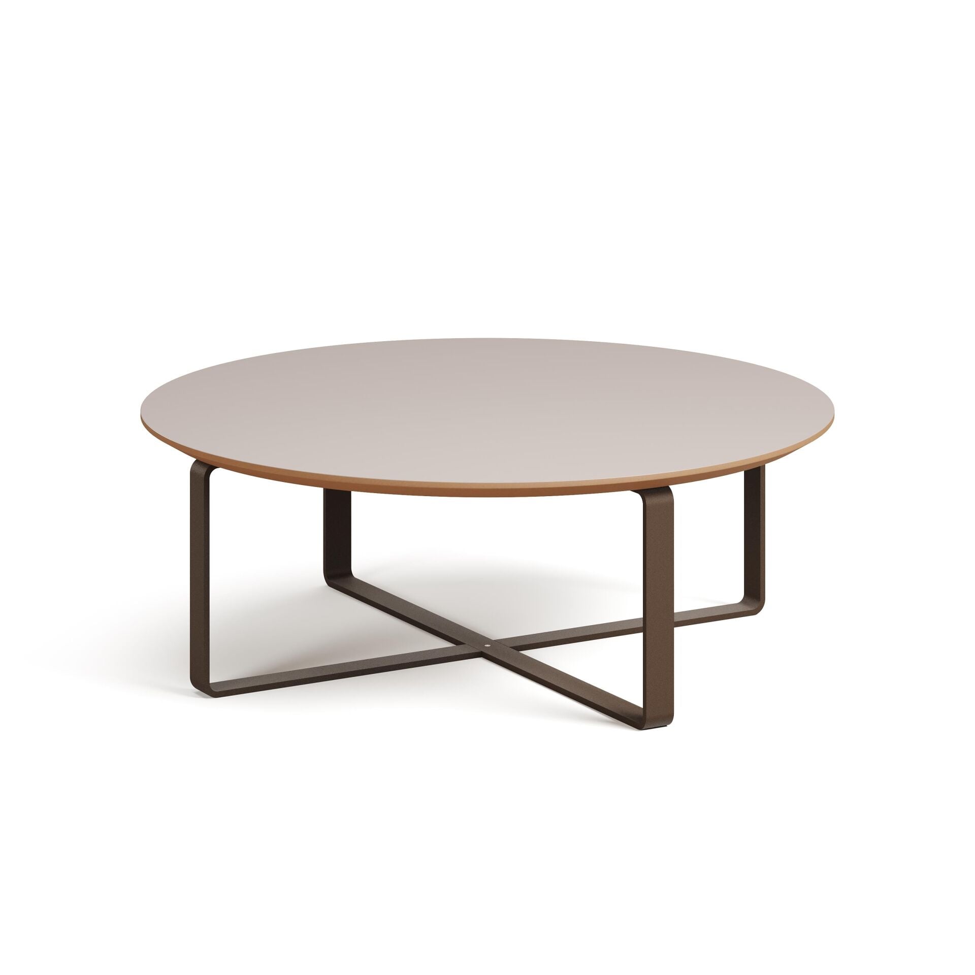 Cross Sehpa Granit Laminat Tabla Metalik Kahve Ayak