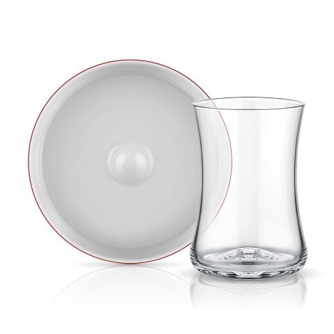 İstanbul Kahvaltı Kırmızı Çay Bardağı Seti 6 lı