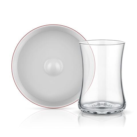 İstanbul Kahvaltı Kırmızı Çay Bardağı Seti 6 lı