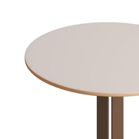 Hug Sehpa Granit Laminat Tabla Metalik Kahve Ayak 50x50x60 cm