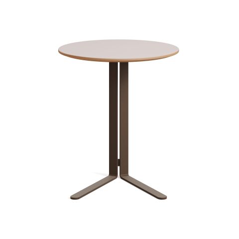 Hug Sehpa Granit Laminat Tabla Metalik Kahve Ayak 50x50x60 cm