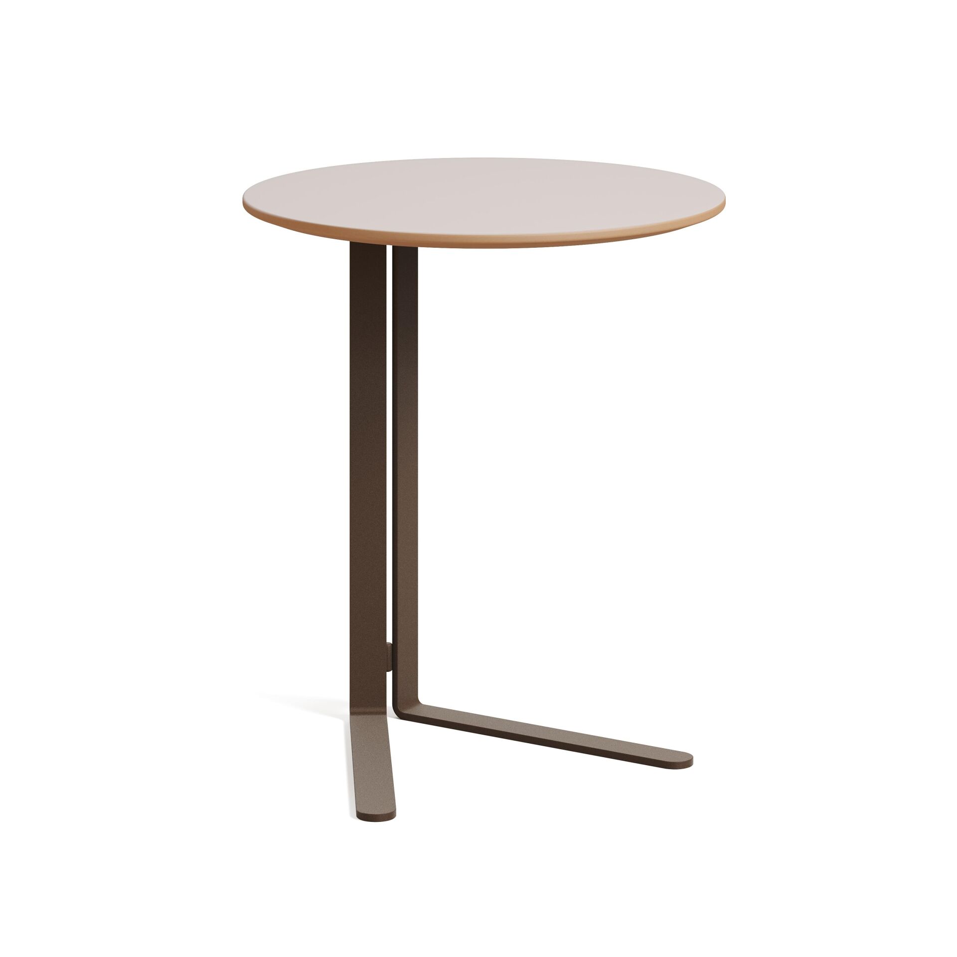 Hug Sehpa Granit Laminat Tabla Metalik Kahve Ayak 50x50x60 cm