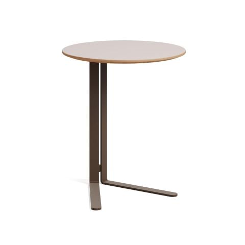 Hug Sehpa Granit Laminat Tabla Metalik Kahve Ayak 50x50x60 cm