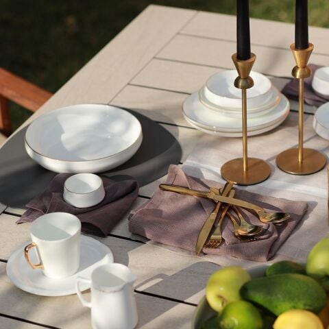 Sufi 12 Kişilik Yemek Takımı 132 Parça Altın