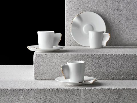 Kaffa Türk Kahve Fincanı Seti 2 lı Kırmızı