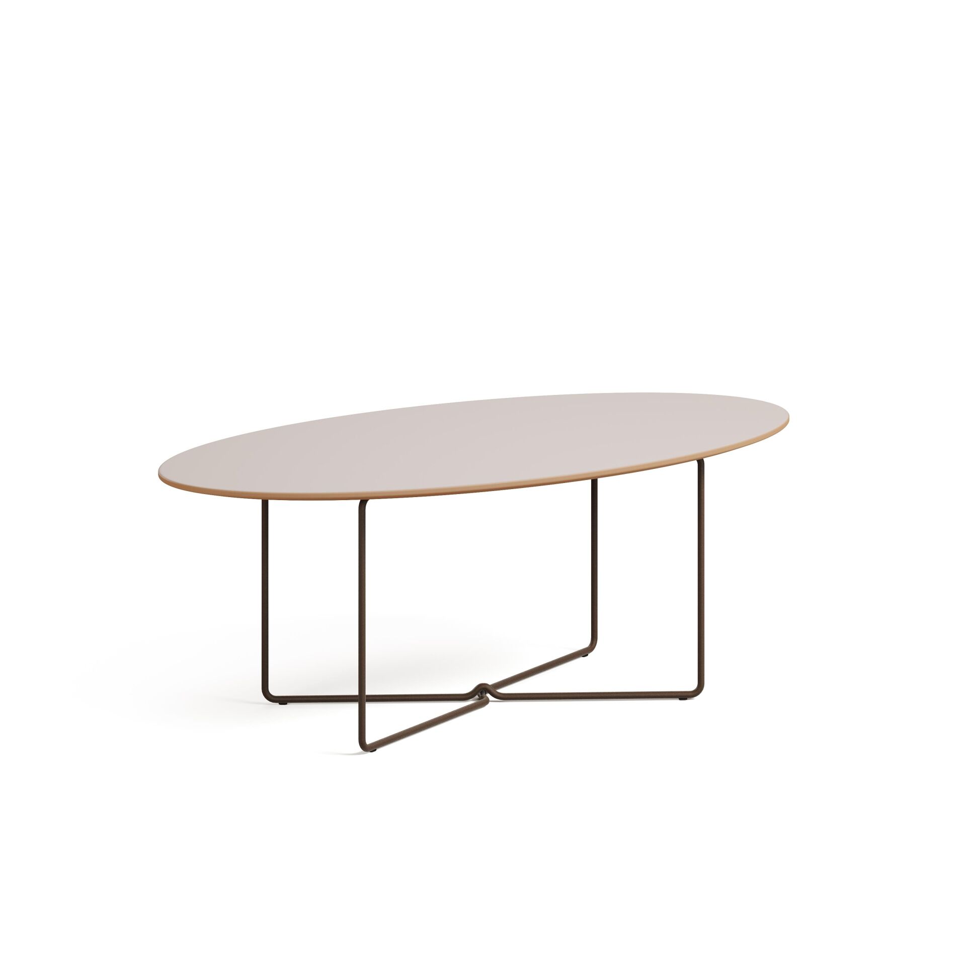 Perge Sehpa Granit Laminat Tabla Metalik Kahve Ayak 120x60x45 cm