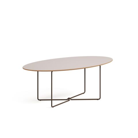 Perge Sehpa Granit Laminat Tabla Metalik Kahve Ayak 120x60x45 cm
