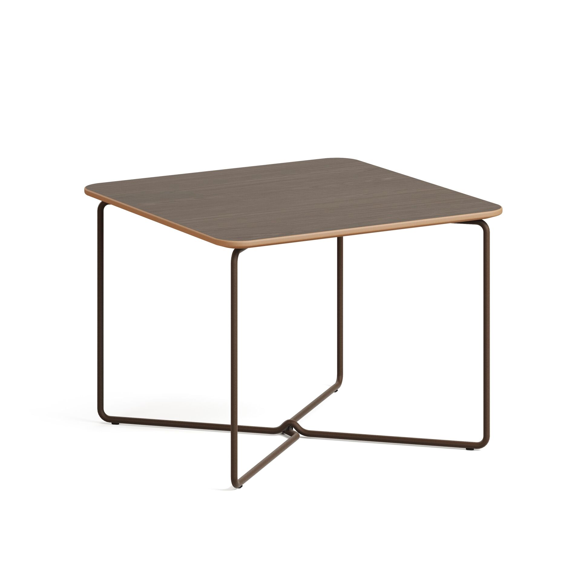 Perge Sehpa Rembrandt Laminat Tabla Metalik Kahve Ayak 60x60x45 cm