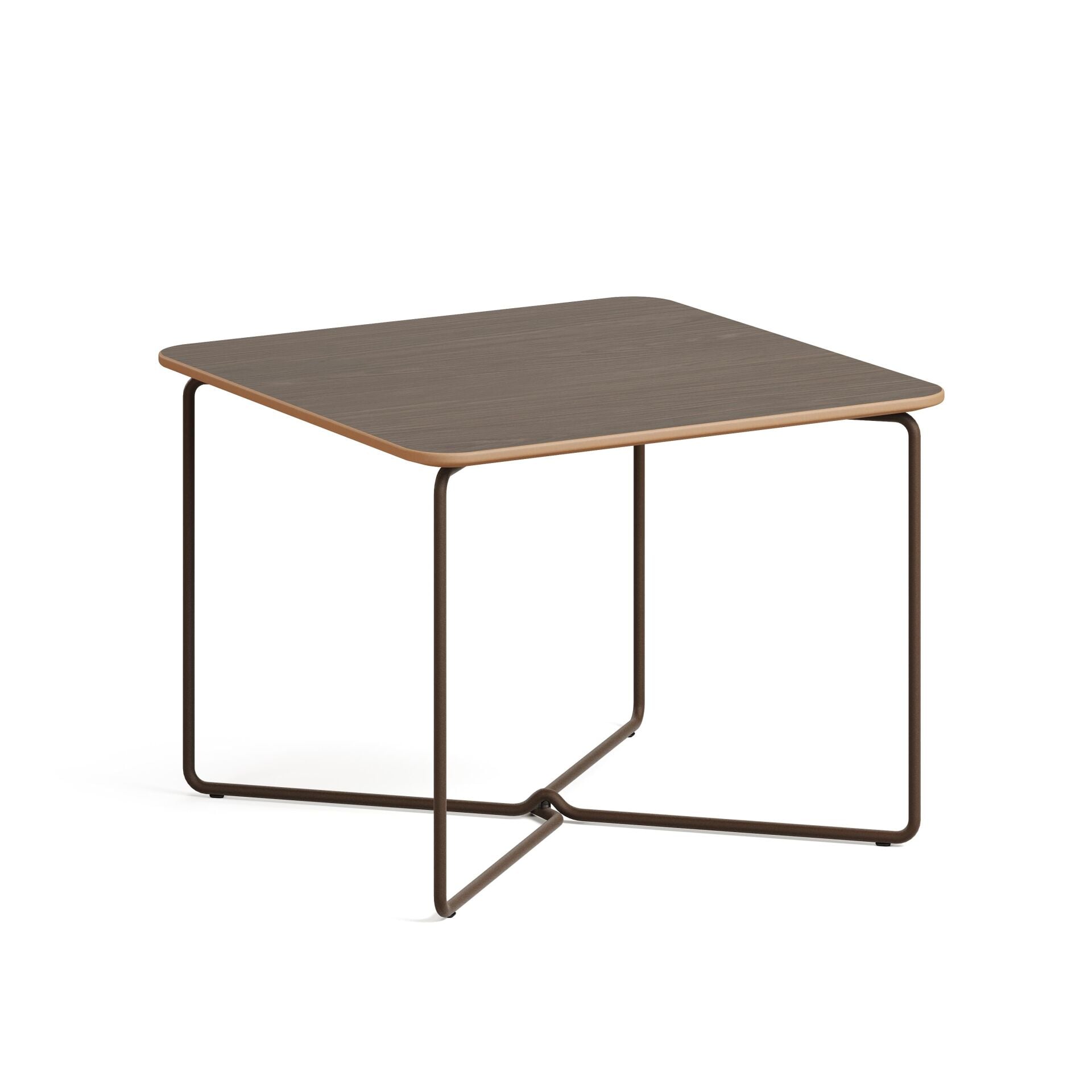 Perge Sehpa Rembrandt Laminat Tabla Metalik Kahve Ayak 60x60x45 cm