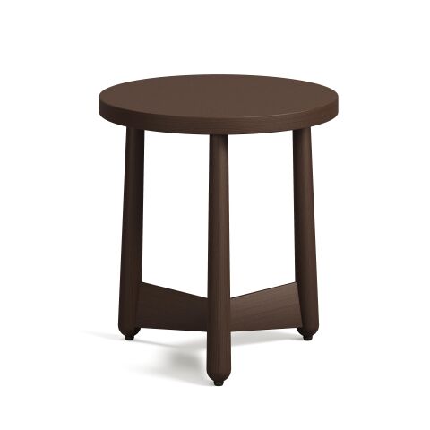 Stilos Sehpa Deep Oak Kaplama Tabla Masif Ayak 42x42x45 cm