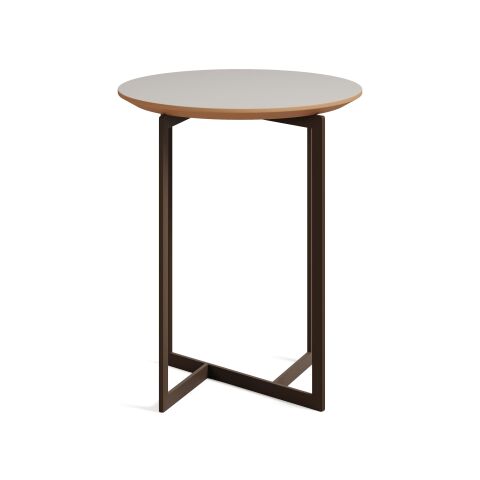 Terna Sehpa Luna Laminat Tabla Metalik Kahve Ayak 45x45x55 cm