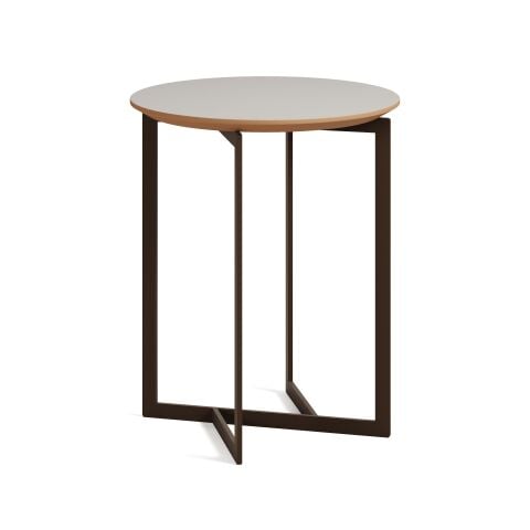 Terna Sehpa Luna Laminat Tabla Metalik Kahve Ayak 45x45x55 cm