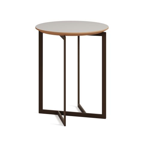 Terna Sehpa Luna Laminat Tabla Metalik Kahve Ayak 45x45x55 cm
