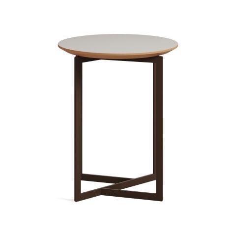 Terna Sehpa Luna Laminat Tabla Metalik Kahve Ayak 45x45x55 cm