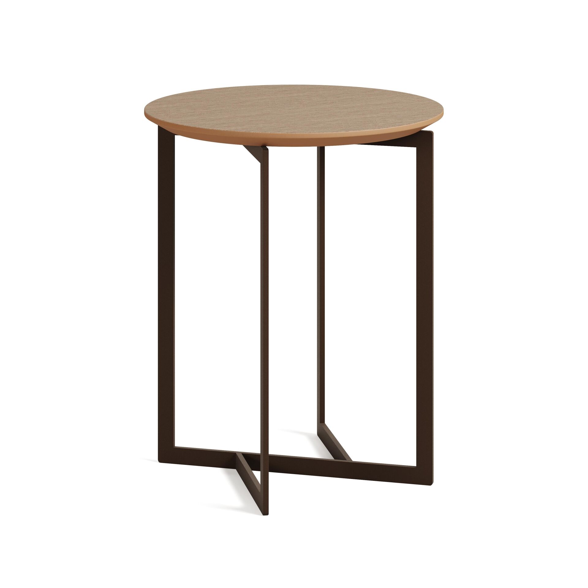 Terna Sehpa Cardinal Kaplama Tabla Metalik Kahve Ayak 45x45x55 cm