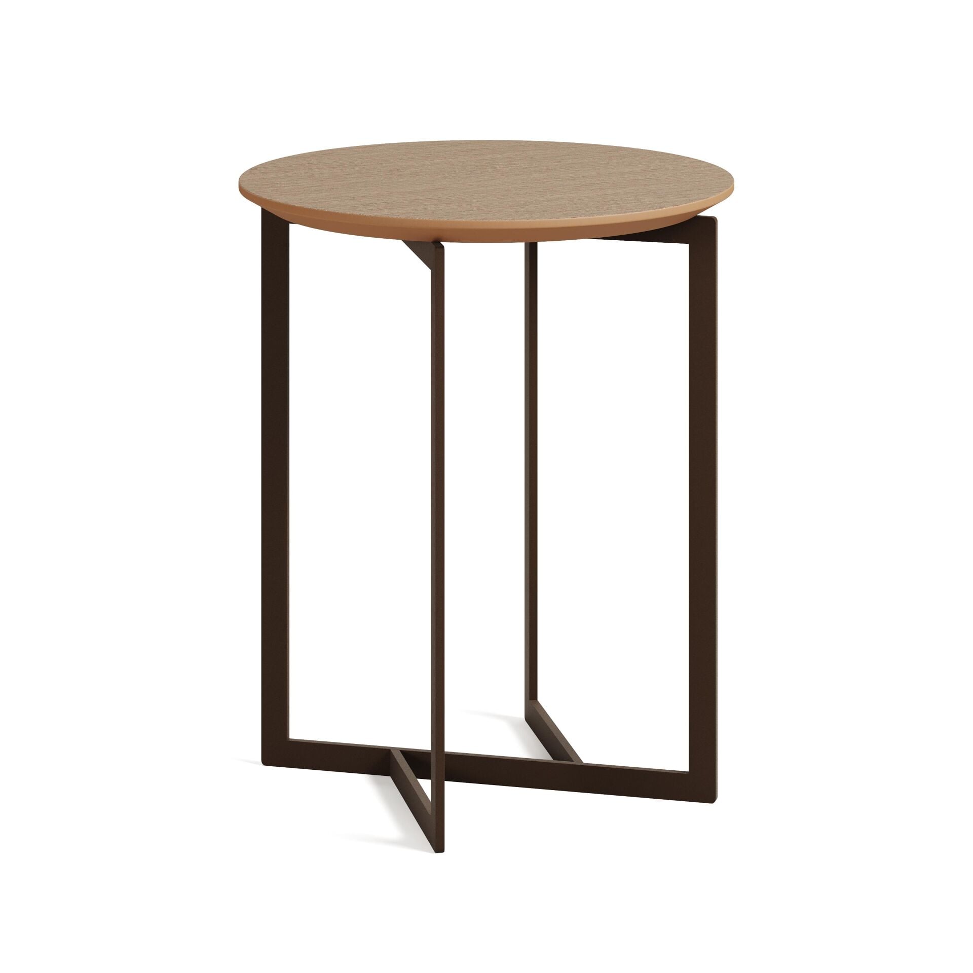 Terna Sehpa Cardinal Kaplama Tabla Metalik Kahve Ayak 45x45x55 cm