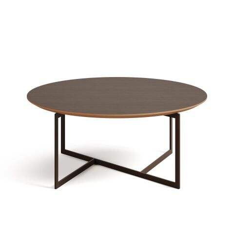 Terna Sehpa Rembrandt Laminat Tabla Metalik Kahve Ayak 90x90x38 cm