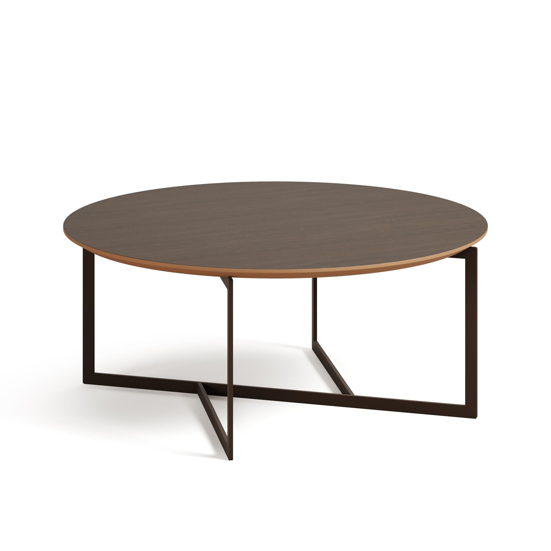 Terna Sehpa Rembrandt Laminat Tabla Metalik Kahve Ayak 90x90x38 cm