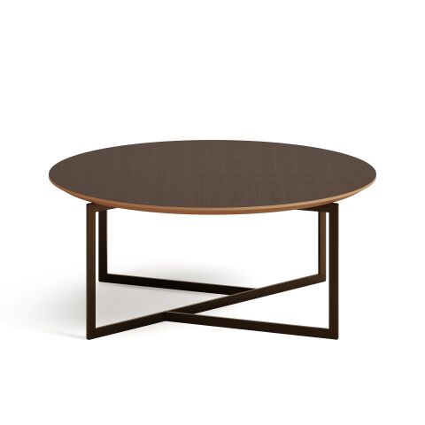 Terna Sehpa Deep Oak Kaplama Tabla Antik Sarı Vernik Ayak 90x90x38 cm