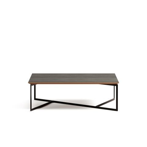 Terna Sehpa Cabana Laminat Tabla Mat Siyah Vernik Ayak 120x120x38 cm