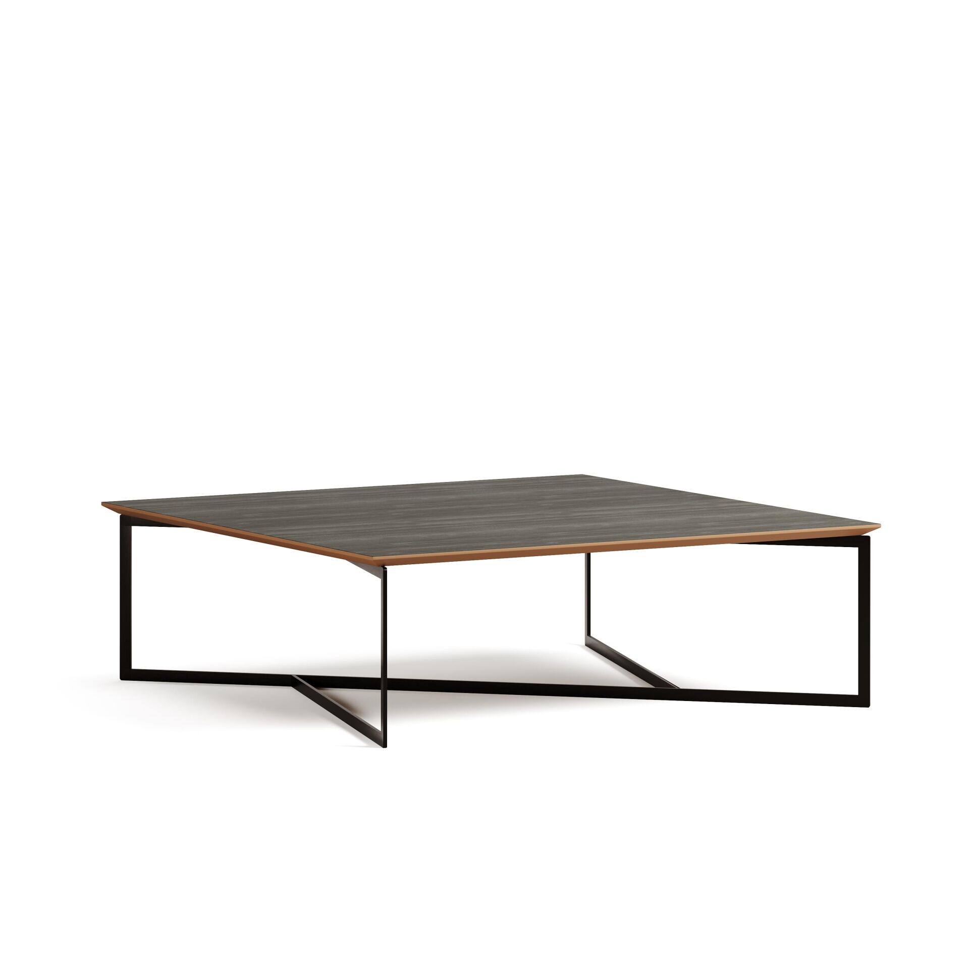 Terna Sehpa Cabana Laminat Tabla Mat Siyah Vernik Ayak 120x120x38 cm