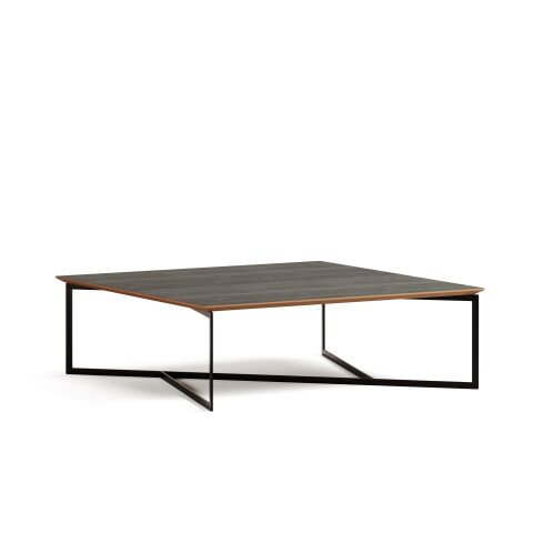 Terna Sehpa Cabana Laminat Tabla Mat Siyah Vernik Ayak 120x120x38 cm