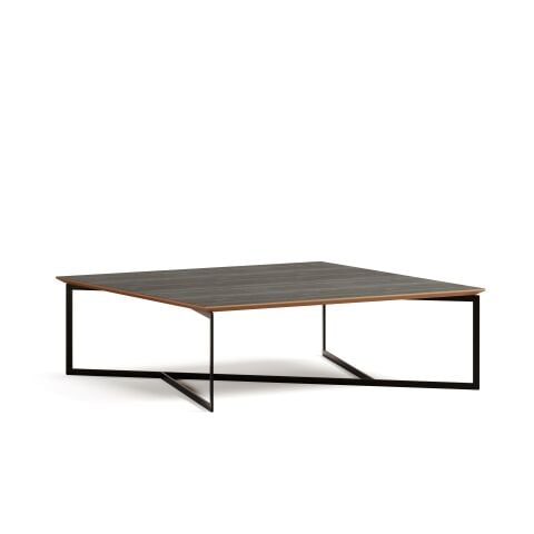 Terna Sehpa Cabana Laminat Tabla Mat Siyah Vernik Ayak 120x120x38 cm