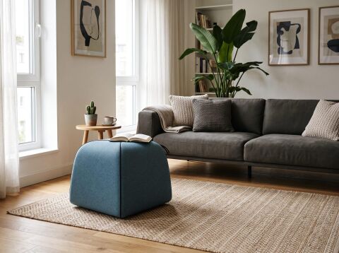 Suri S2 50X50 Puf Farlington Açık Mavi