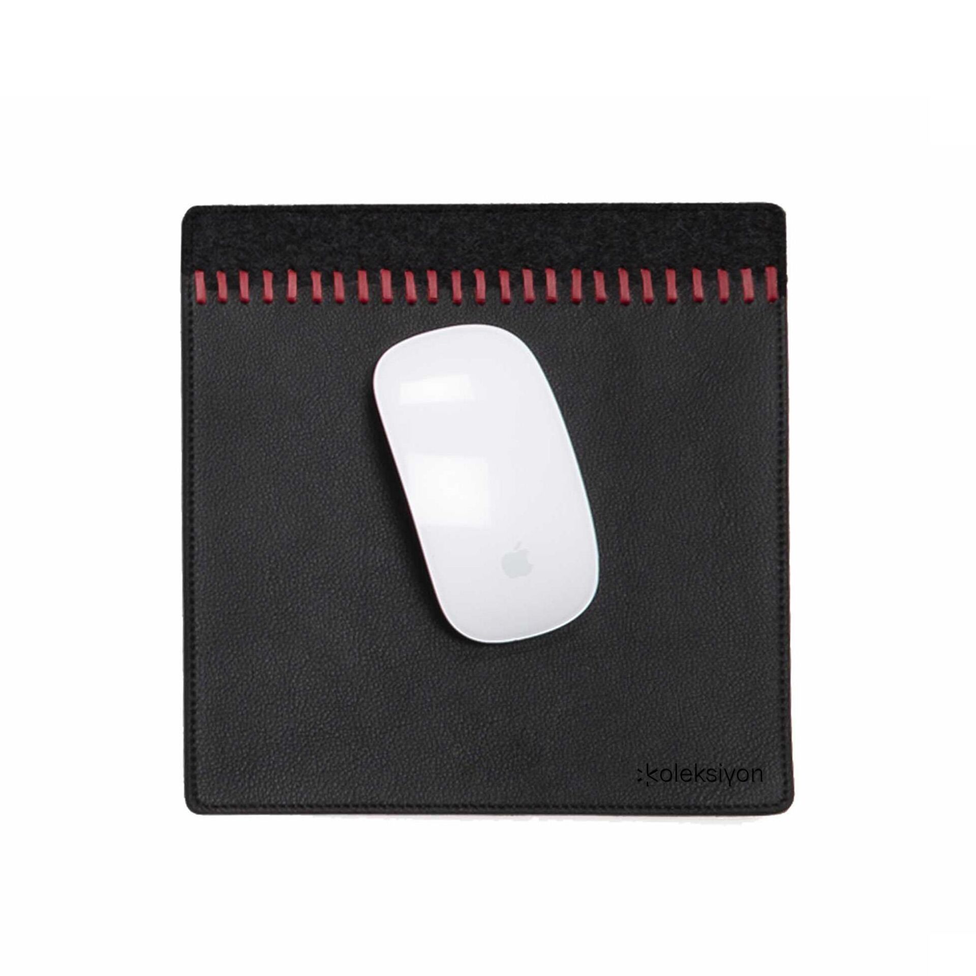 Min Mouse Pad 22x20 Cm Siyah Deri