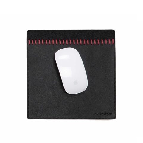 Min Mouse Pad 22x20 Cm Siyah Deri
