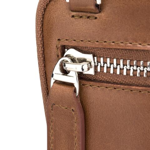 Nino Deri Çapraz Askılı Çanta Kahverengi