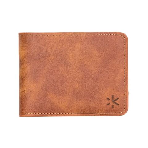 Pier El Yapımı Deri Erkek Cüzdanı Rustik Deri Kahverengi -TN11