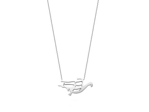 Anka Kuşu Gümüş Kolye Altın Kaplama Silver