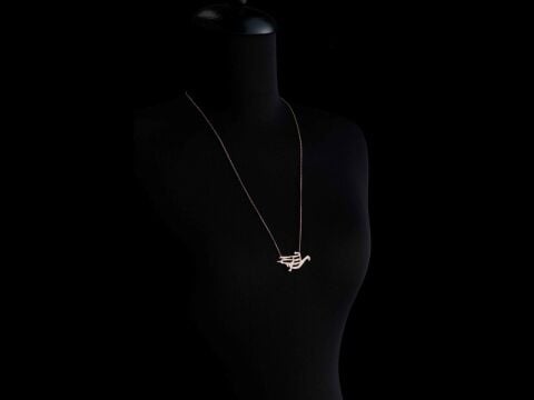 Anka Kuşu Gümüş Kolye Altın Kaplama Silver