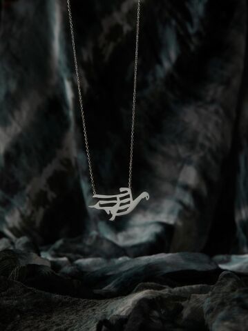 Anka Kuşu Gümüş Kolye Altın Kaplama Silver