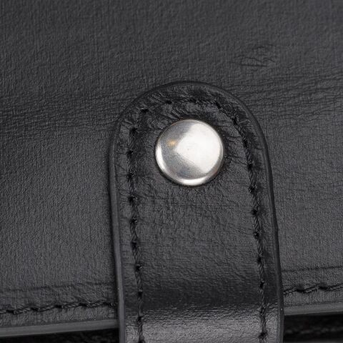 Palermo Zip Mekanik Deri Cüzdan/Kartlık Siyah - Rustic Deri