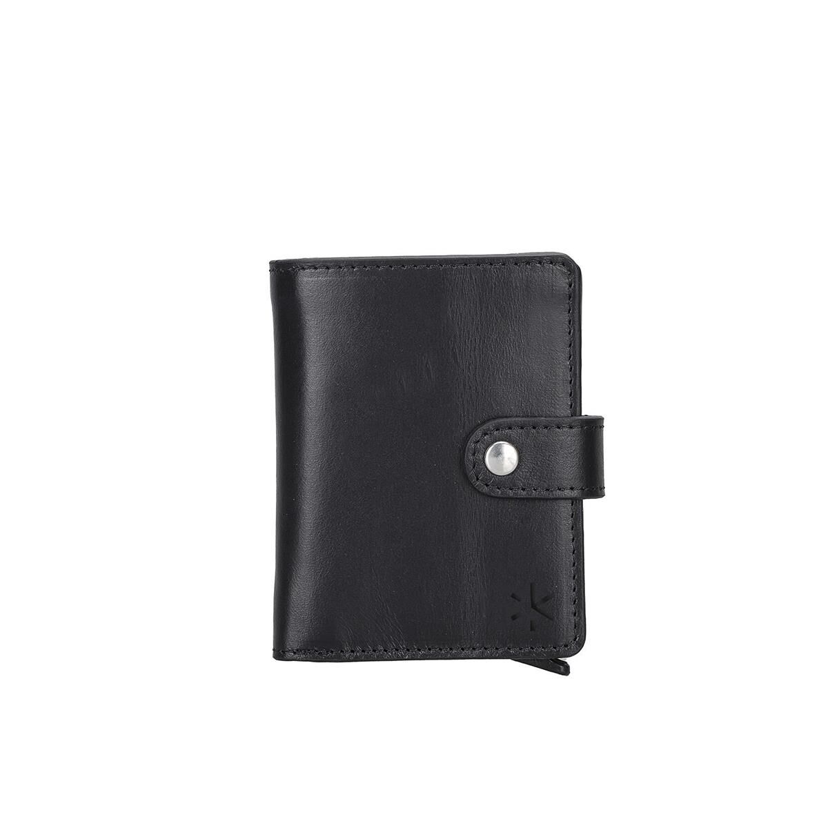 Palermo Zip Mekanik Deri Cüzdan/Kartlık Siyah - Rustic Deri