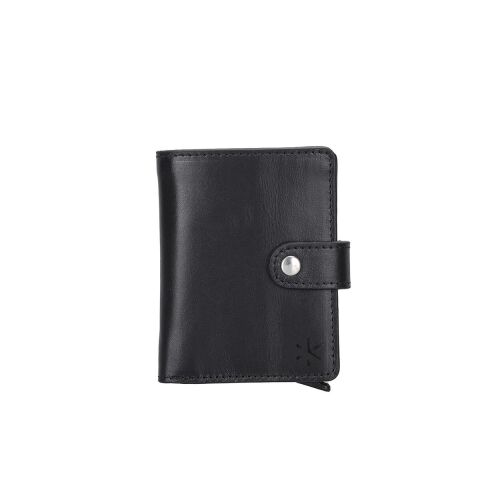 Palermo Zip Mekanik Deri Cüzdan/Kartlık Siyah - Rustic Deri