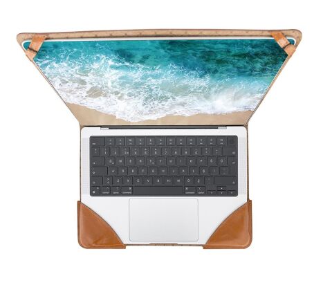 MacBook/Dizüstü Bilgisayarlar için Chester Deri Kılıf Taba