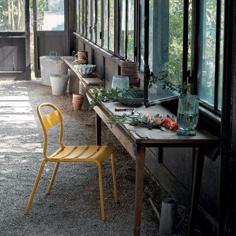 Stecca 1 Hardal Kolçaksız Metal Sandalye