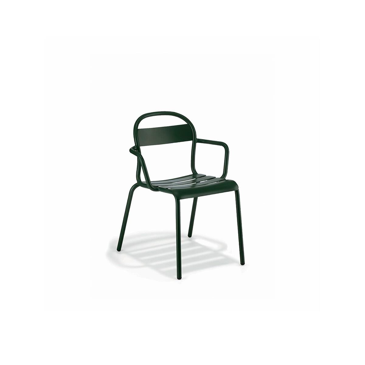 Stecca 2 Koyu Yeşil Kolçaklı Metal Sandalye