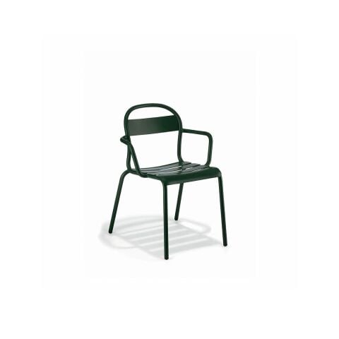 Stecca 2 Koyu Yeşil Kolçaklı Metal Sandalye